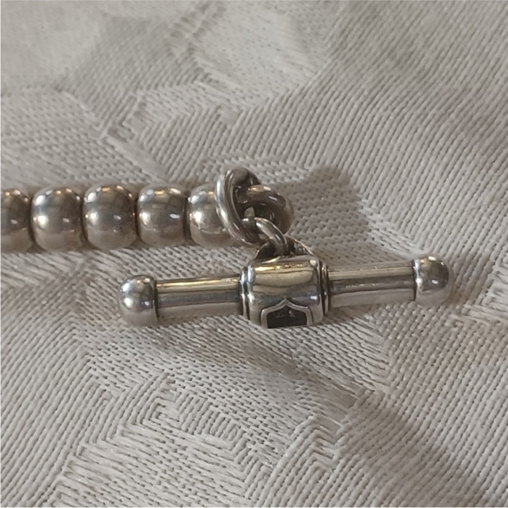 Barry Kieselstein-Cord Sterling Silver Beaded Heart Toggle Necklace - Picture 7 of 14